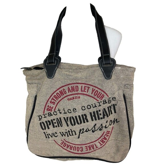 Hallmark Cards Tote Bag Purse Blessings Unlimited 2012 Inspirational Psalm 27:14 - Picture 1 of 6